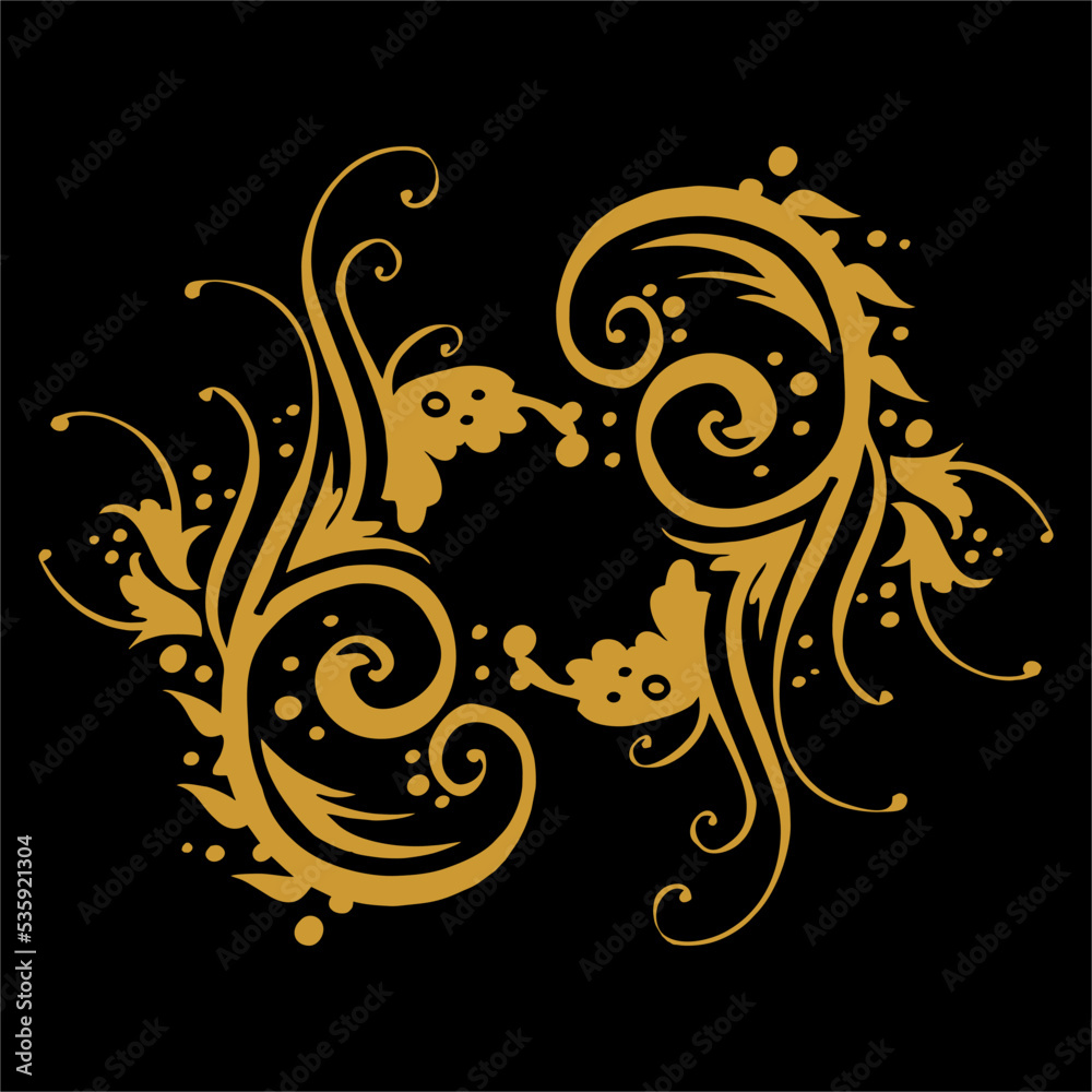 Batik patterned background vector design. root and golden color Batik patterned background vector design. root and golden color