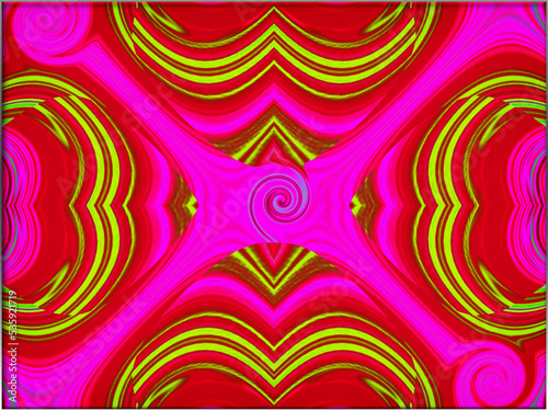 Obraz na plátne Abstract, Multiple Patterns, and Curves, within a Border    digital art
