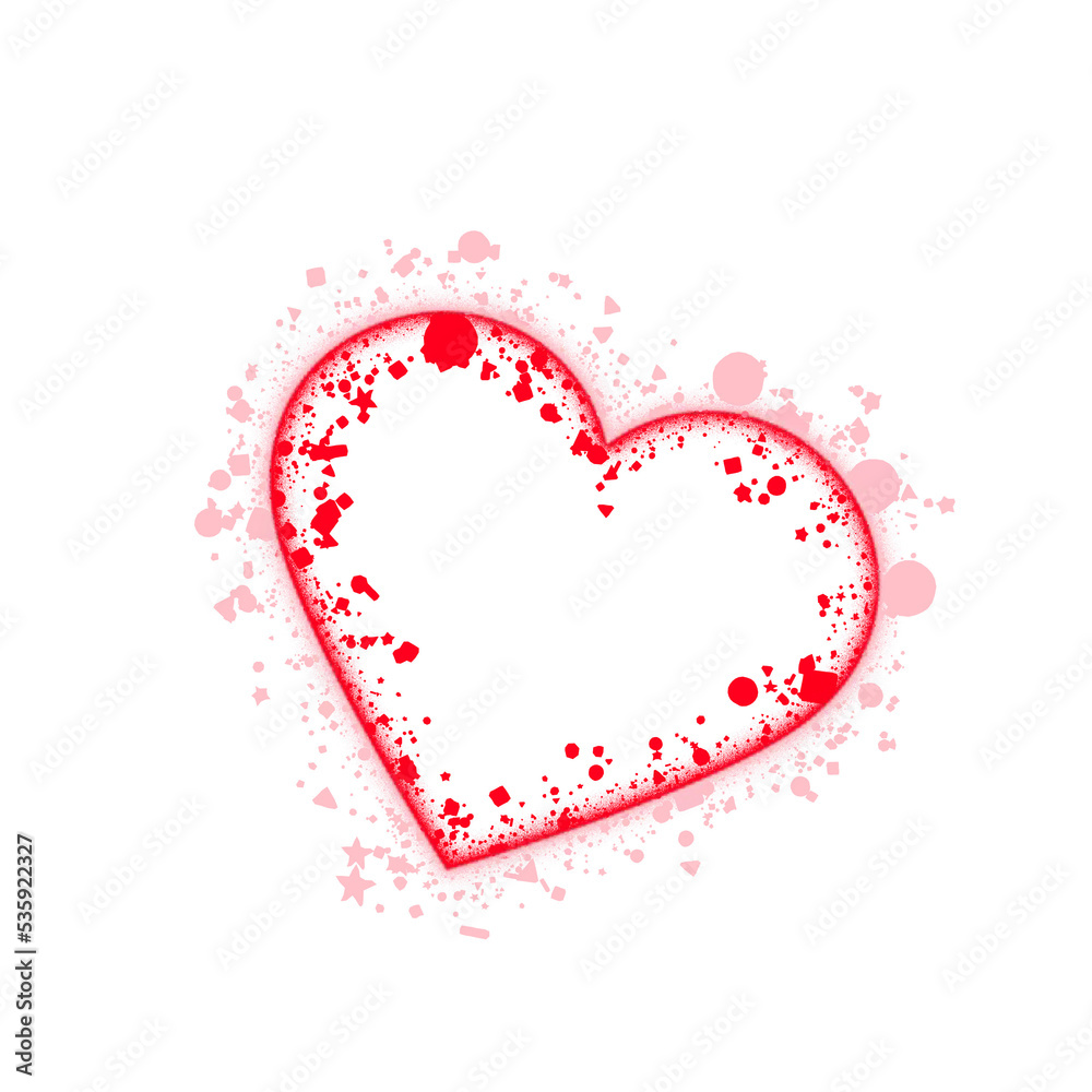 Splatted effect with red heart illustration transparent digital image 
