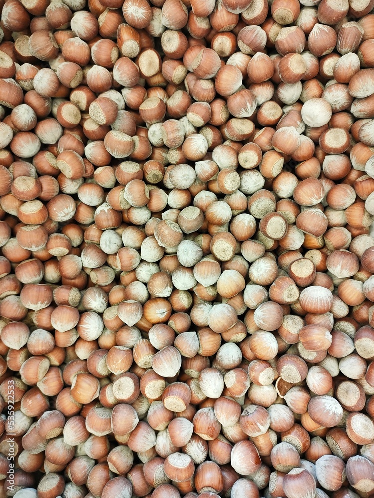 background of hazelnuts