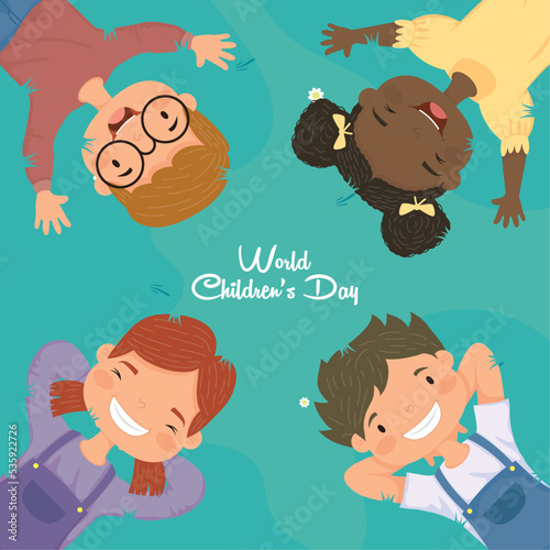 world childrens day postcard