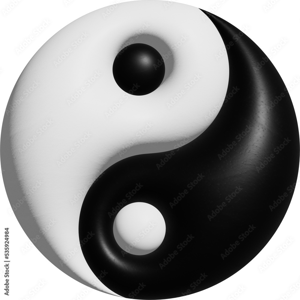 3d Ying Yang transparent background png Stock Illustration | Adobe Stock