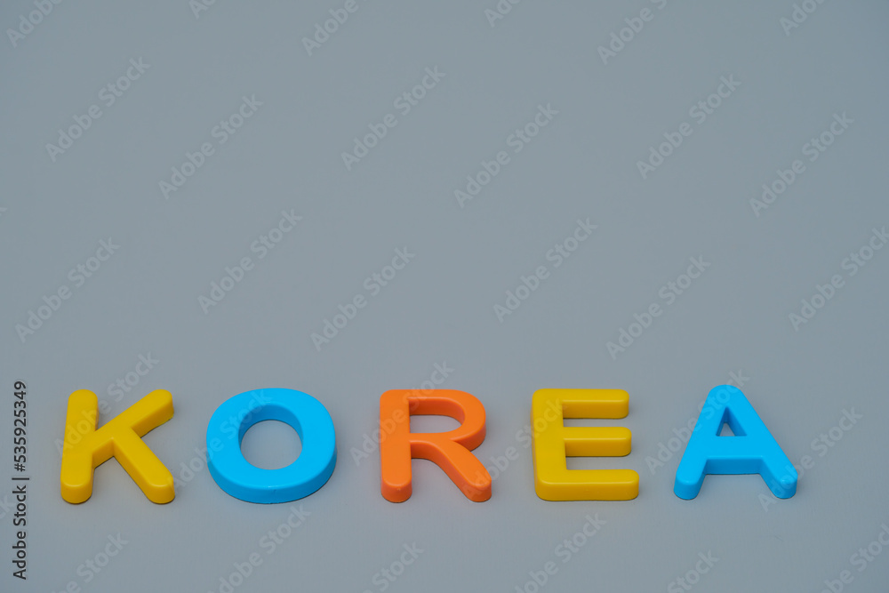 KOREAの文字とコピースペース KOREAの文字とコピースペース