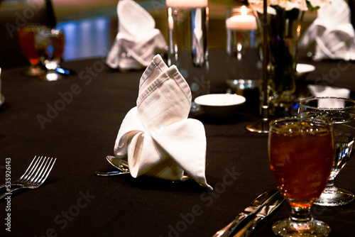 reception table set for a dinner