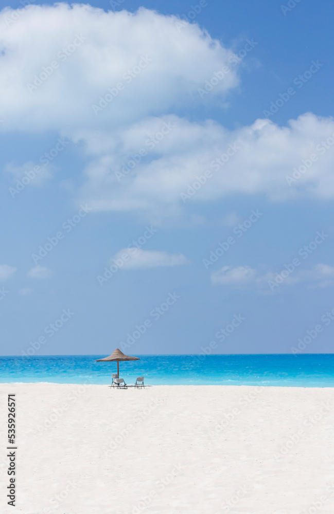 umbrella on sand beach.