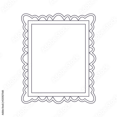 Retro vintage rectangular frame for images, pictures, art gallery paintings or photos, thin line design vector template.