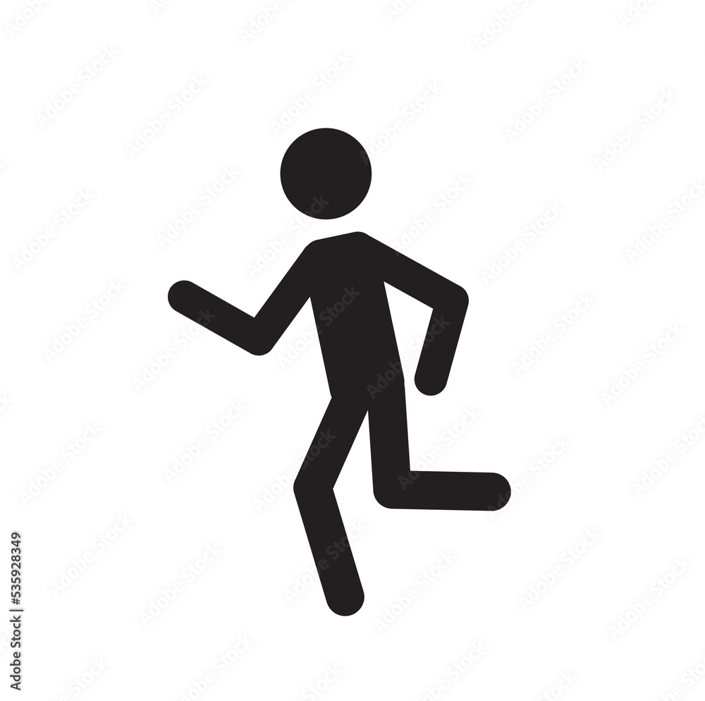 man running towards his goal, stick man isolated on a white background, human figure, sport,pictogram, sketch man running towards his goal, stick man isolated on a white background, human figure, sport,pictogram, sketch