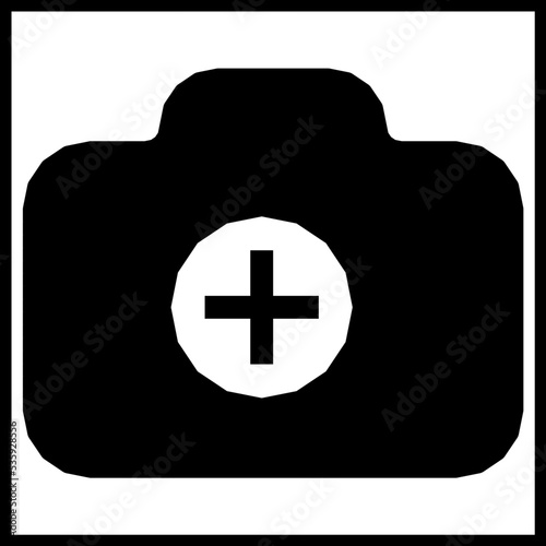 Photo camera icon with plus sign
