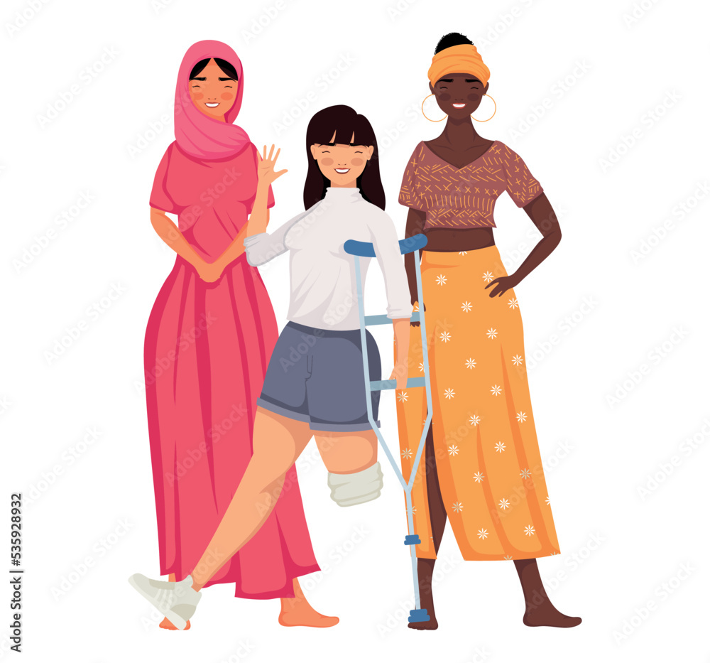 three diversity female characters