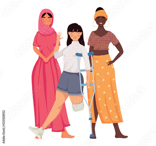 three diversity female characters