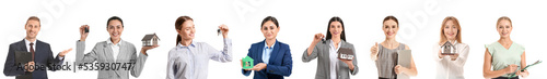 Set of real estate agents o...