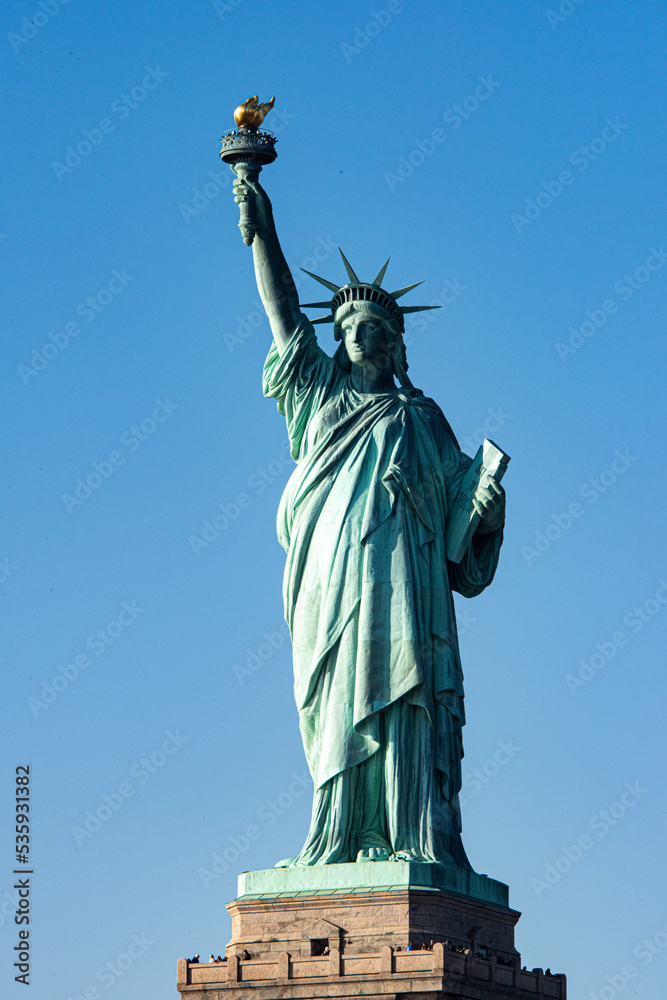 Naklejka premium La estatua de la libertad, Manhattan, New York