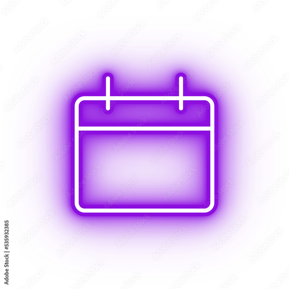 Neon Purple Calendar Icon Glowing Calendar Icon On Transparent Background Stock Illustration Neon Purple Calendar Icon Glowing Calendar Icon On Transparent Background Stock Illustration
