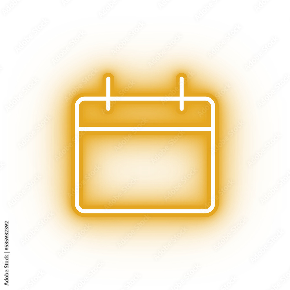 Neon yellow calendar icon glowing calendar icon on transparent Neon yellow calendar icon glowing calendar icon on transparent