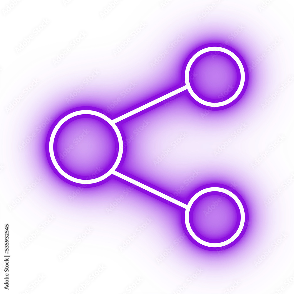 Neon purple share icon, glowing share icon on transparent background Neon purple share icon, glowing share icon on transparent background
