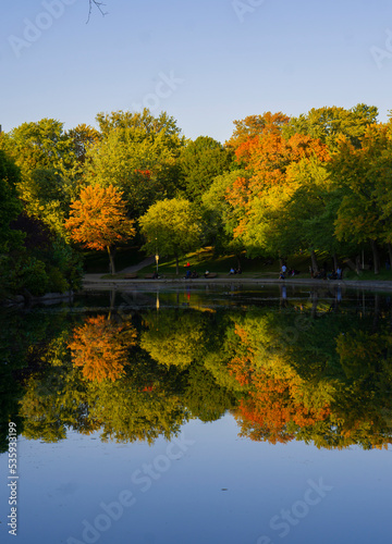 05.10.2022 Montreal, Quebec, Canada. City view Montreal. Autumn in La Fontain Park. Canada travel. 