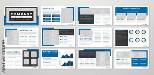 set of corporate presentation template design with minimalist concept and modern layout use for annual report and business profile	