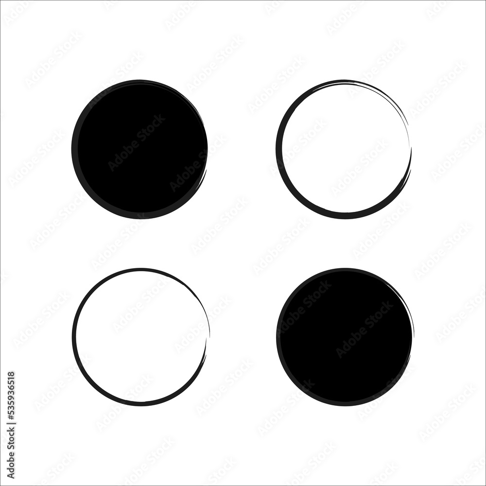 Brush circles, great design for any purposes. Round frame set. Round shape. Line art. Vector illustration. Stock image. Brush circles, great design for any purposes. Round frame set. Round shape. Line art. Vector illustration. Stock image.