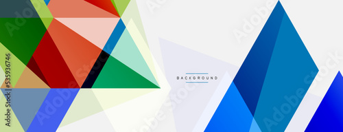 Color triangles composition, geometric abstract background. Techno or business concept, pattern for wallpaper, banner, background, landing page