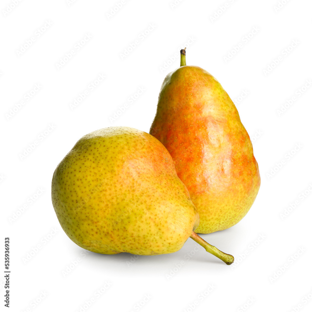 Ripe pears isolated on white background Ripe pears isolated on white background
