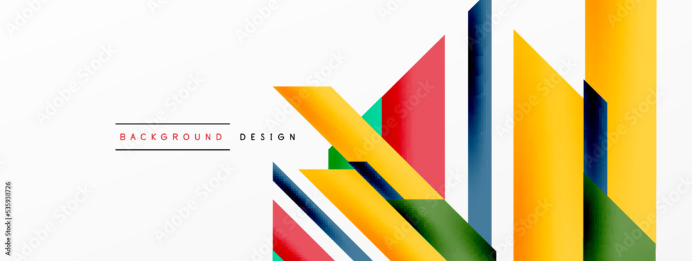 Minimal geometric abstract background. Dynamic 3d lines composition. Trendy techno business template for wallpaper, banner, background or landing Minimal geometric abstract background. Dynamic 3d lines composition. Trendy techno business template for wallpaper, banner, background or landing