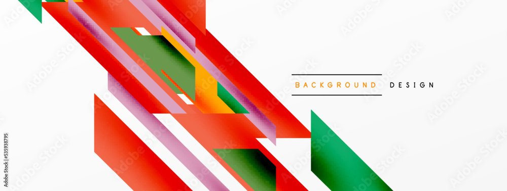 Minimal geometric abstract background. Dynamic 3d lines composition. Trendy techno business template for wallpaper, banner, background or landing Minimal geometric abstract background. Dynamic 3d lines composition. Trendy techno business template for wallpaper, banner, background or landing
