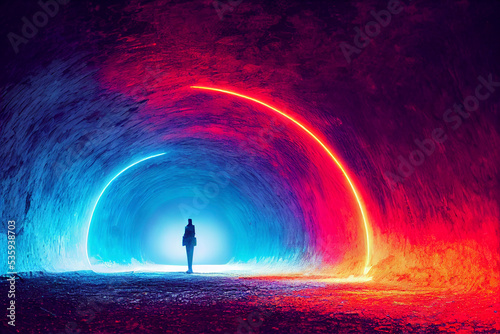 Illustration of a portal, magic time dimension photo