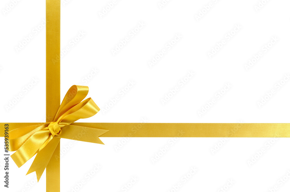 Gold bow gift ribbon photo transparent background isolated frame PNG file Gold bow gift ribbon photo transparent background isolated frame PNG file