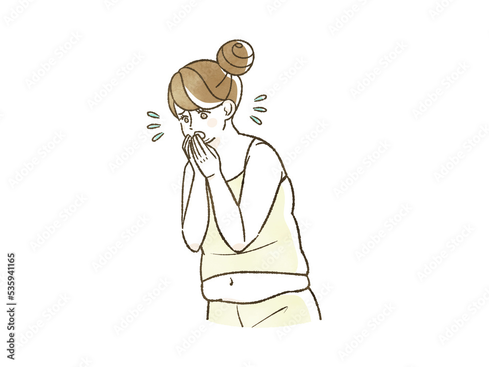 困っている肥満の女性 困っている肥満の女性