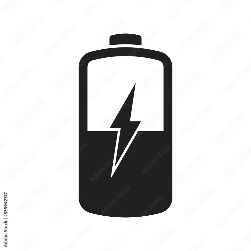 Battery Charging icon. battery charger symbol. isolated on white