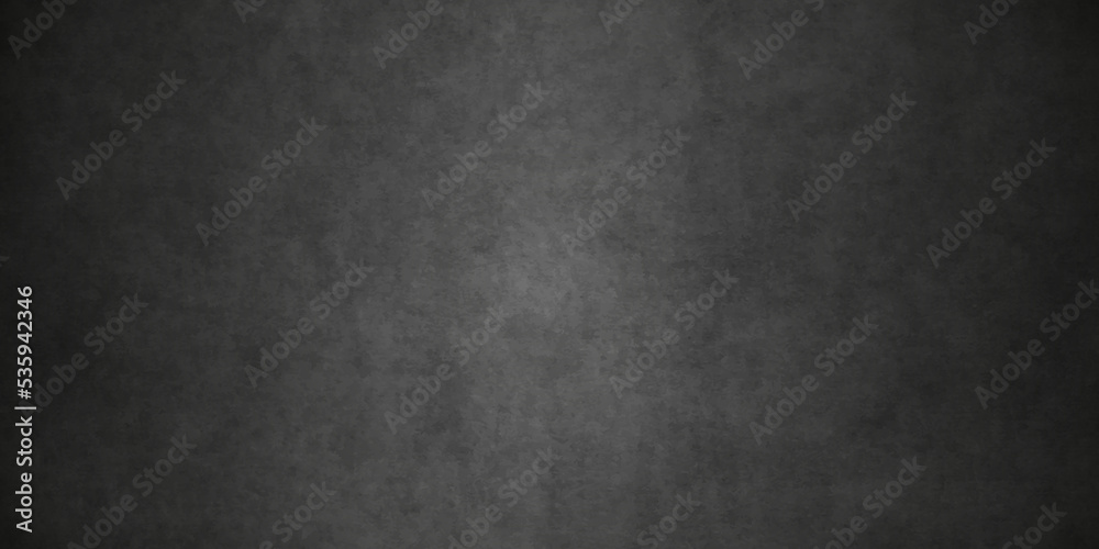 Dark black grunge textured concrete background. Panorama dark grey black slate background or texture. Vector black concrete texture. Stone wall background.	
