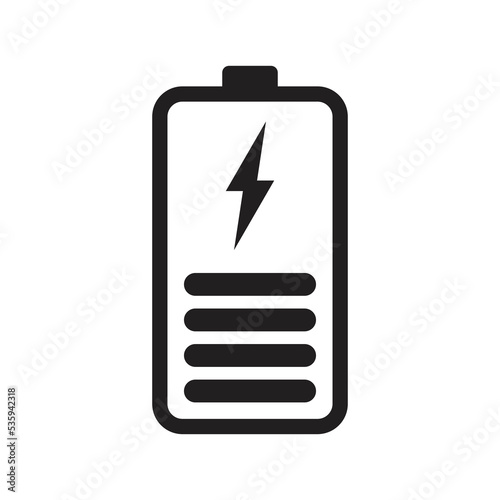 Battery Charging icon. battery charger symbol. isolated on white background. vector illustration