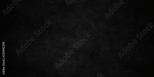 Dark black grunge textured concrete background. Panorama dark grey black slate background or texture. Vector black concrete texture. Stone wall background.	
