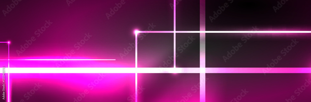 Fototapeta premium Neon glowing fluid wave lines, magic energy space light concept. Vector illustration for wallpaper, banner, background, leaflet, catalog, cover, flyer