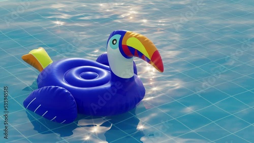 inflatable toucan buoy swimming pool float animation loop