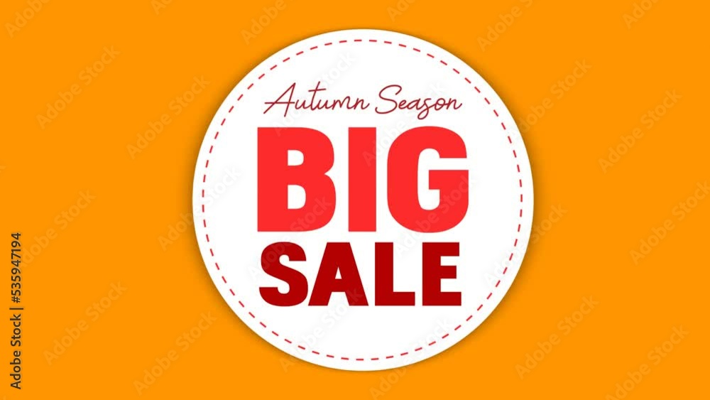 Autumn season big sale modern simple text animation Autumn season big sale modern simple text animation