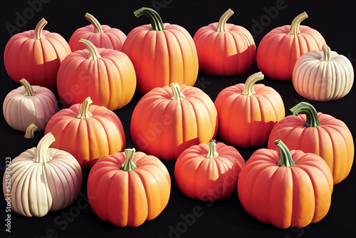 Halloween Background with orange pumpkins