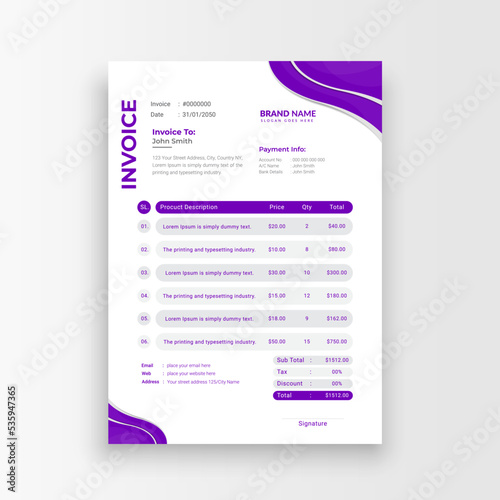 elegant business invoice template creative design