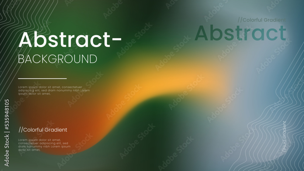 Abstract background with dark green and orange blurred gradients Abstract background with dark green and orange blurred gradients