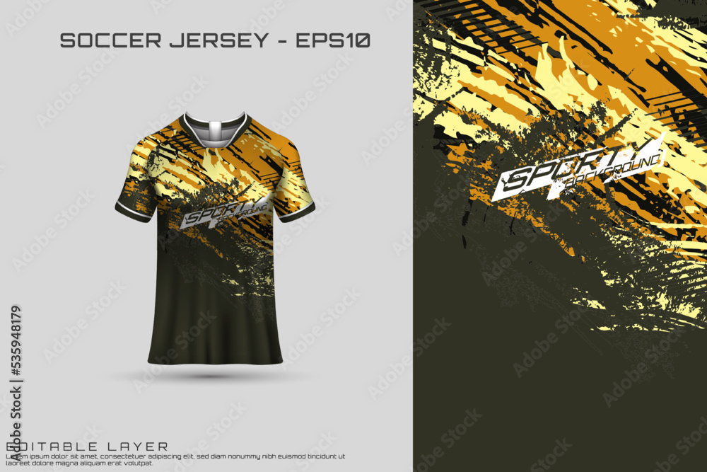 Sports jersey and t-shirt template sports jersey design vector. Sports  design for football, racing, gaming jersey. Vector. vector de Stock | Adobe  Stock