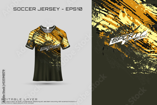 Sports jersey and t-shirt template sports jersey design vector. Sports design for football, racing, gaming jersey. Vector.