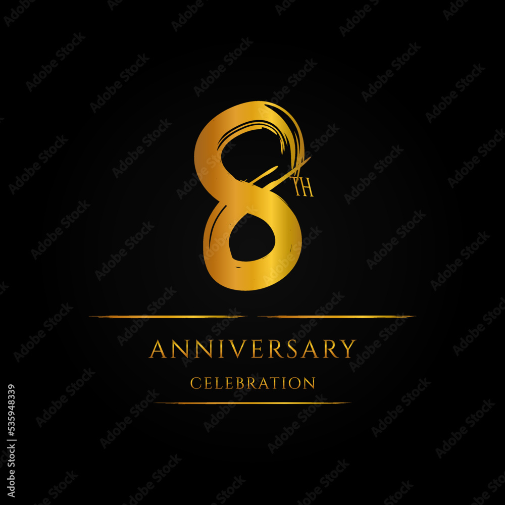 Luxurious 8th Anniversary Celebration Design in Gold Luxurious 8th Anniversary Celebration Design in Gold