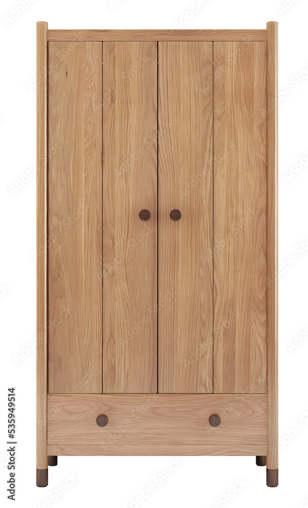 Simple wooden wardrobe mockup. Png