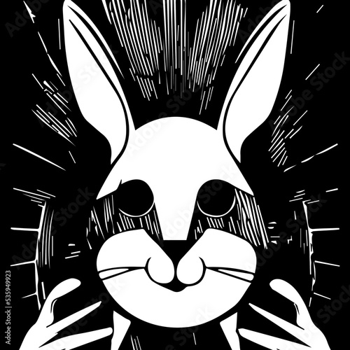 Creepy white rabbit, halloween, nightmares
