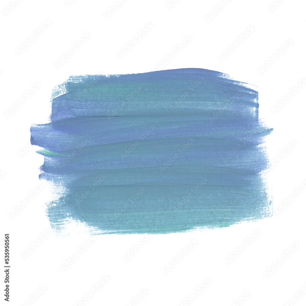 Blue abstract brush stroke for design. Isolated element, clipart