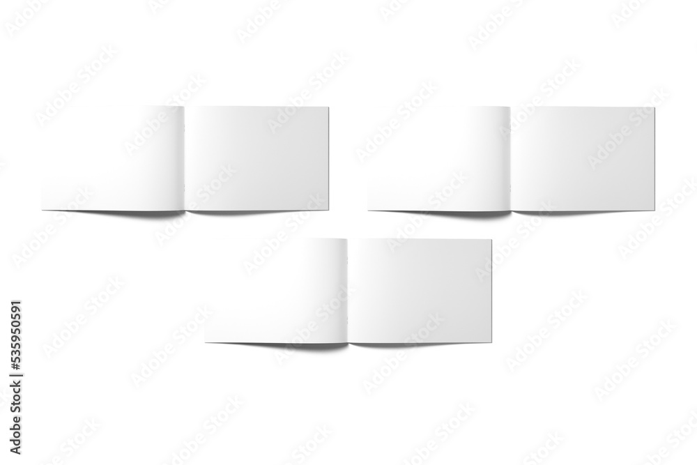 Blank magazine illustration for mockup. 3D Render. Blank magazine illustration for mockup. 3D Render.