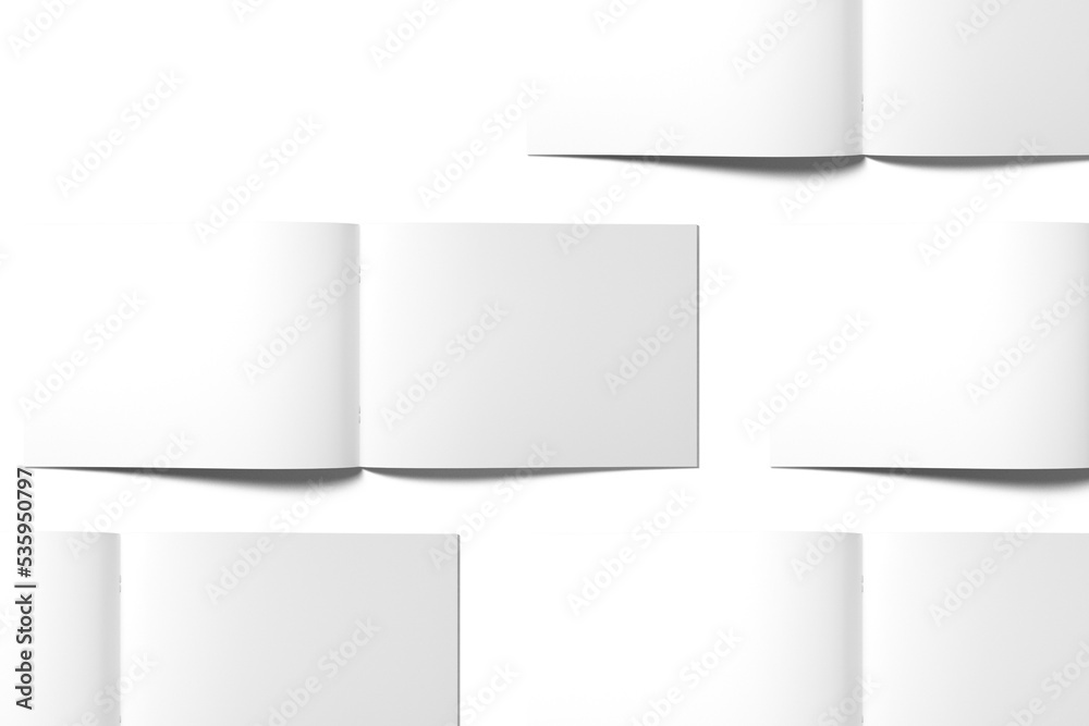 Blank magazine illustration for mockup. 3D Render. Blank magazine illustration for mockup. 3D Render.