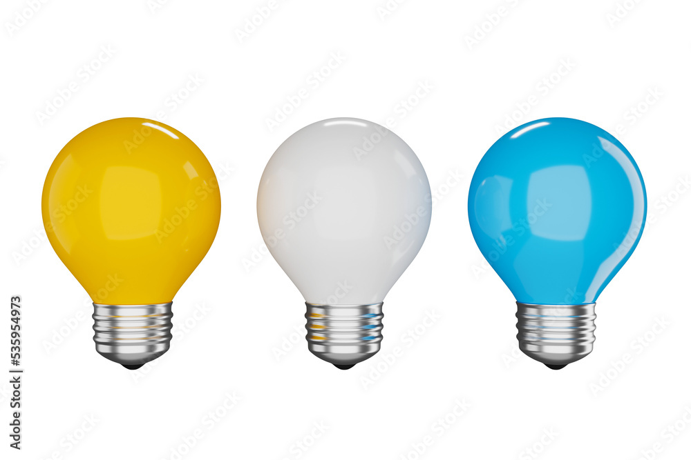 3d illustration blue orange white neon light bulb technology concept innovation modern and business industry isolated on white background - clipping path 3d illustration blue orange white neon light bulb technology concept innovation modern and business industry isolated on white background - clipping path