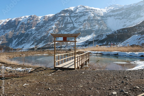 mountain hut on the lake