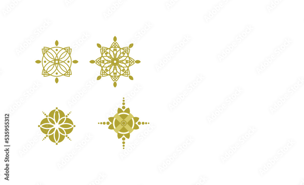 set of mandala logo icon vector design. elegant premium ornament vector logotype symbol